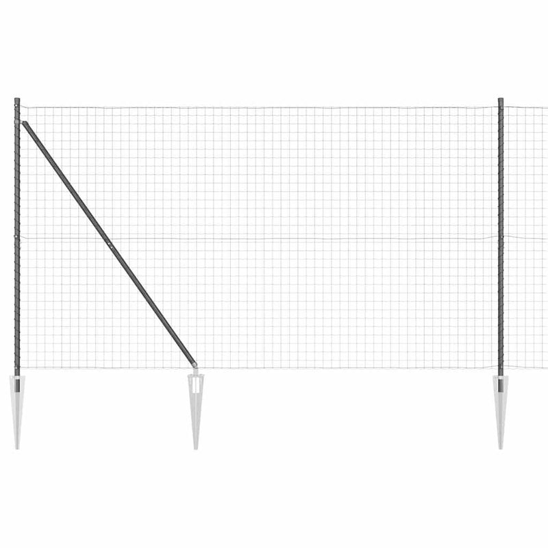 Load image into Gallery viewer, Vidaxl hek met paal grijs 1,5 x 10 m staal en pvc
