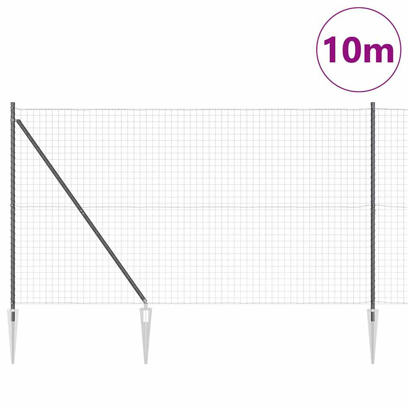 Load image into Gallery viewer, Vidaxl hek met paal grijs 1,5 x 10 m staal en pvc
