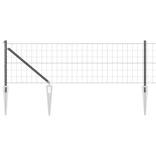 Vidaxl hek met paal grijs 0,8 x 10 m staal en pvc