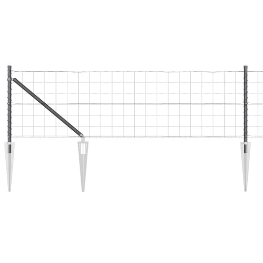 Vidaxl hek met paal grijs 0,8 x 10 m staal