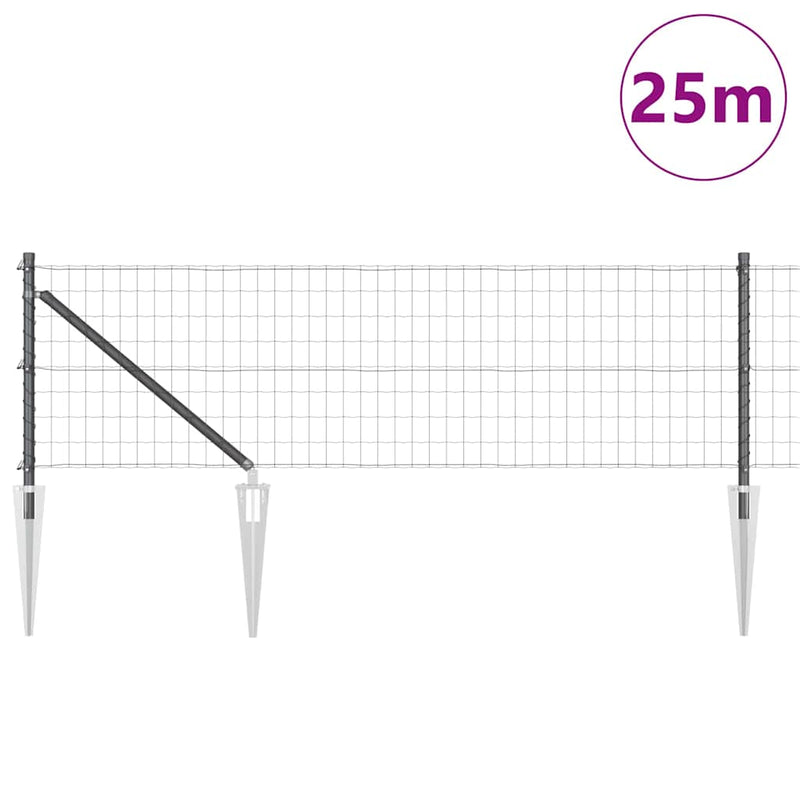 Afbeelding laden in galerijviewer, Vidaxl hek met paal grijs 0,4 x 25 m staal en pvc

