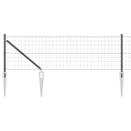 Vidaxl hek met paal grijs 0,8 x 10 m staal