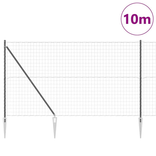 Vidaxl hek met paal grijs 1,6 x 10 m staal en pvc