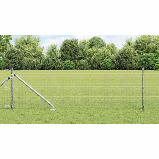 Vidaxl hek met paal zilver 0,6 x 10 m staal