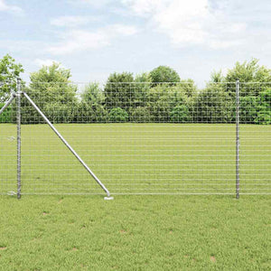 Vidaxl hek met paal zilver 1,2 x 10 m staal
