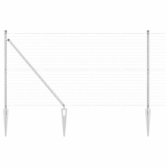 Vidaxl hek met paal zilver 1,2 x 10 m staal