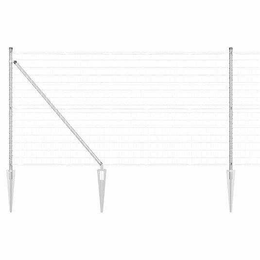 Vidaxl hek met paal zilver 1,2 x 10 m staal