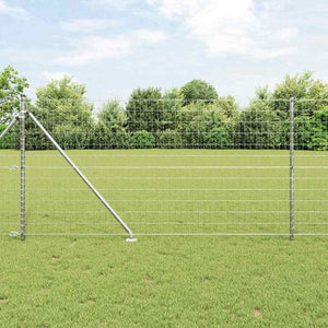 Vidaxl hek met paal zilver 1 x 10 m staal