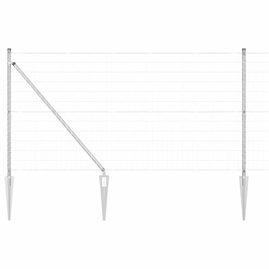 Vidaxl hek met paal zilver 1,2 x 10 m staal