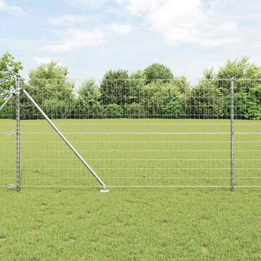 Vidaxl hek met paal zilver 1,4 x 10 m staal