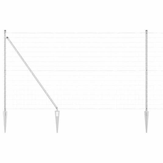 Vidaxl hek met paal zilver 1,6 x 10 m staal