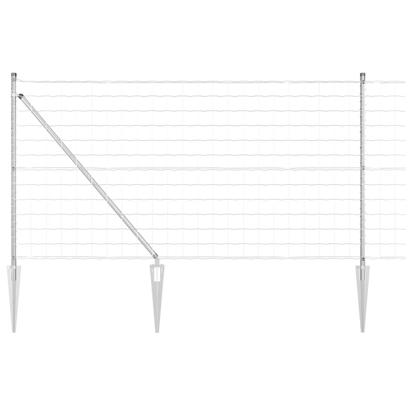 Load image into Gallery viewer, Vidaxl hek met paal zilver 0,8 x 10 m staal
