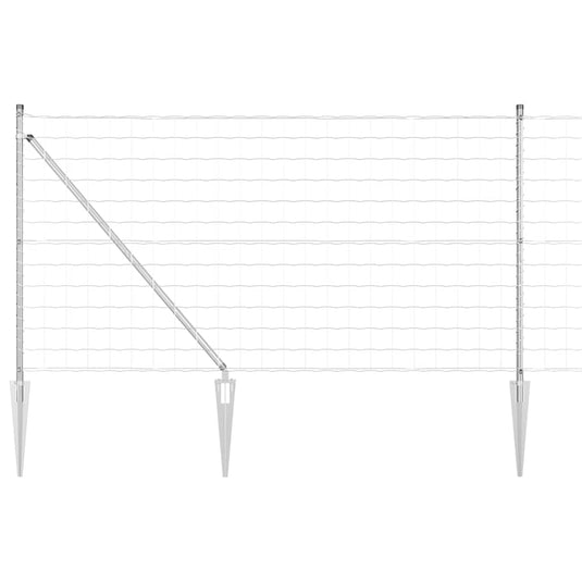 Vidaxl hek met paal zilver 1 x 10 m staal