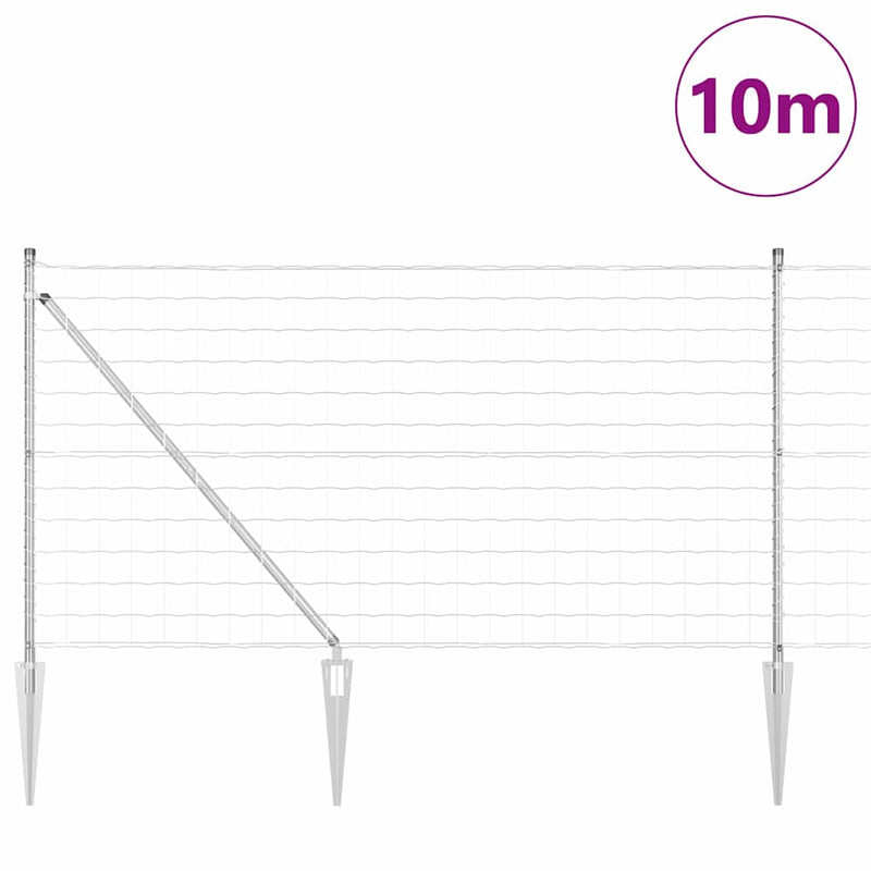 Load image into Gallery viewer, Vidaxl hek met paal zilver 1 x 10 m staal
