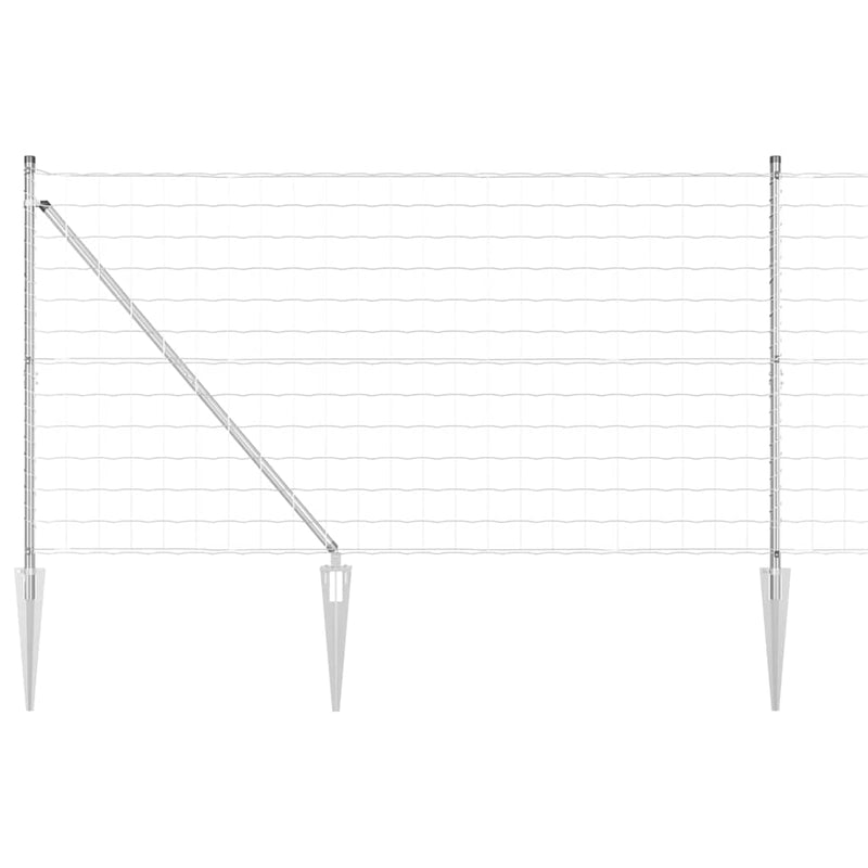 Load image into Gallery viewer, Vidaxl hek met paal zilver 1,2 x 10 m staal
