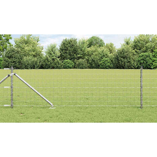 Vidaxl hek met paal zilver 0,4 x 25 m staal