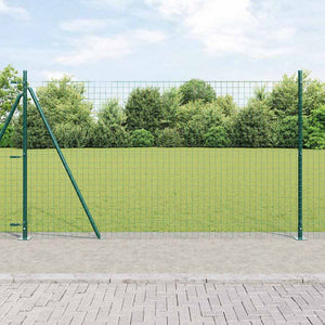 Vidaxl hecke met palen groen 1.5 x 10 m staal
