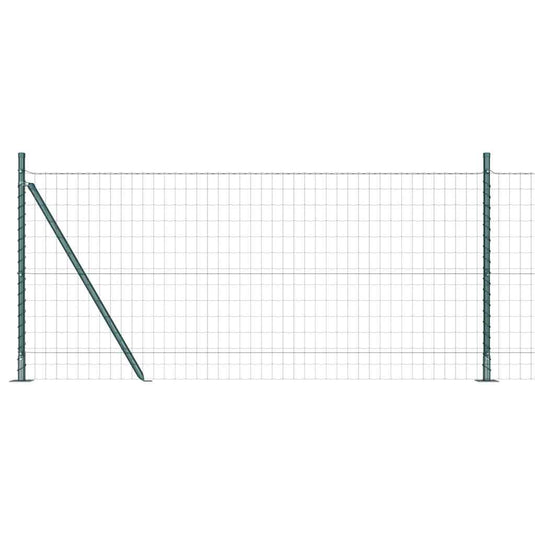 Vidaxl hek met paal groen 1 x 10 m staal en pvc