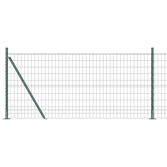 Vidaxl hek met paal groen 0,8 x 10 m staal en pvc