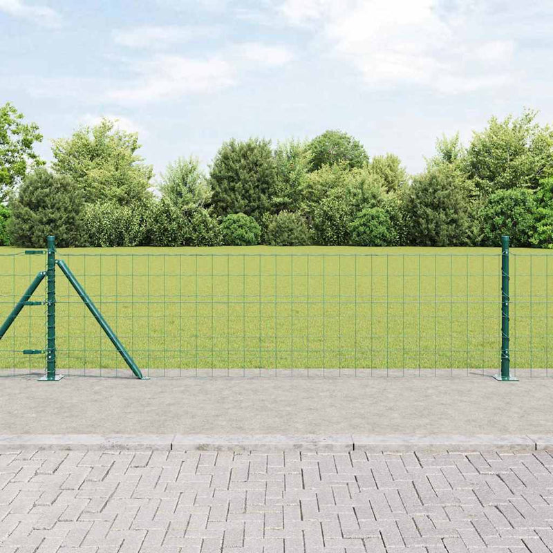 Afbeelding laden in galerijviewer, Vidaxl hek met paal groen 0,4 x 10 m staal en pvc
