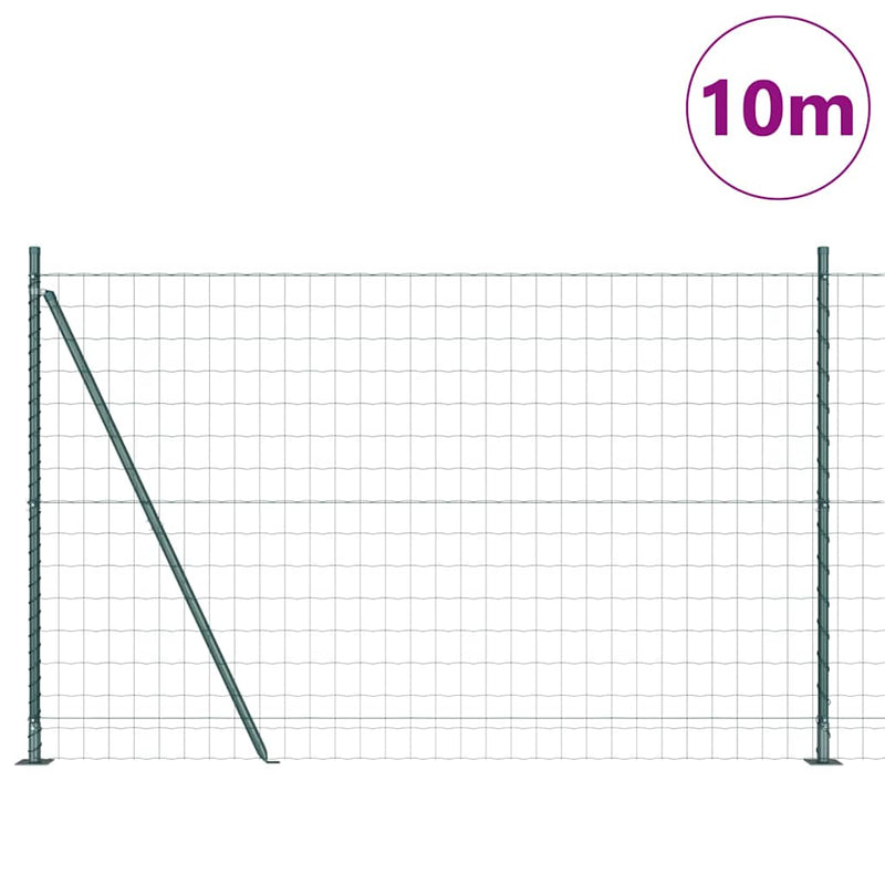 Load image into Gallery viewer, Vidaxl hek met paal groen 1,5 x 10 m staal en pvc
