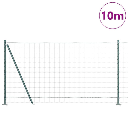 Vidaxl hek met paal groen 1,2 x 10 m staal