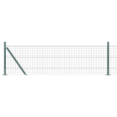 Vidaxl hek met paal groen 0,4 x 25 m staal en pvc