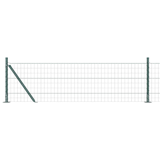Vidaxl hek met paal groen 0,4 x 25 m staal en pvc