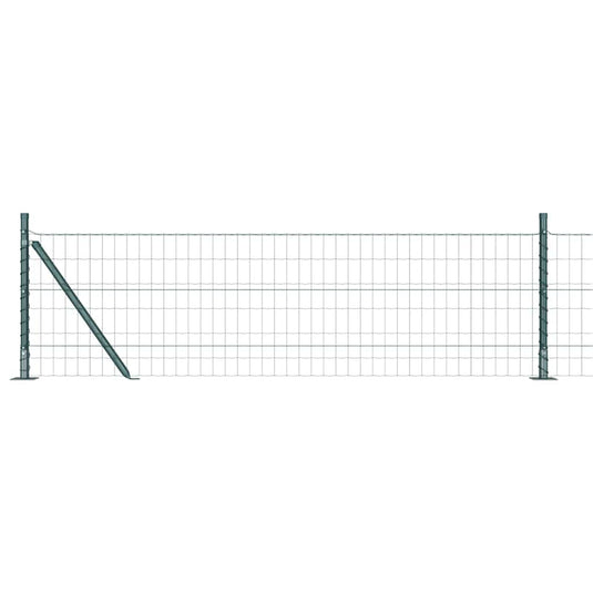Vidaxl hek met paal groen 0,6 x 25 m staal en pvc