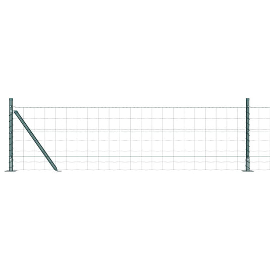 Vidaxl hek met paal groen 0,6 x 25 m staal en pvc