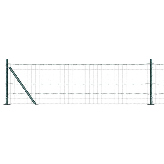 Vidaxl hek met paal groen 0,4 x 10 m staal en pvc