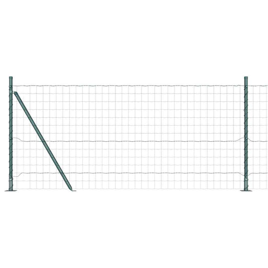 Vidaxl hek met paal groen 1 x 10 m staal