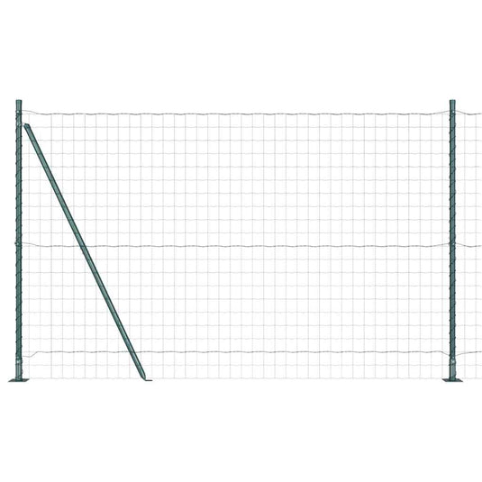 Vidaxl hek met paal groen 1,5 x 10 m staal
