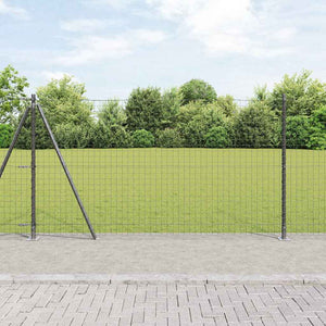 Vidaxl hek met paal grijs 1,2 x 10 m staal en pvc