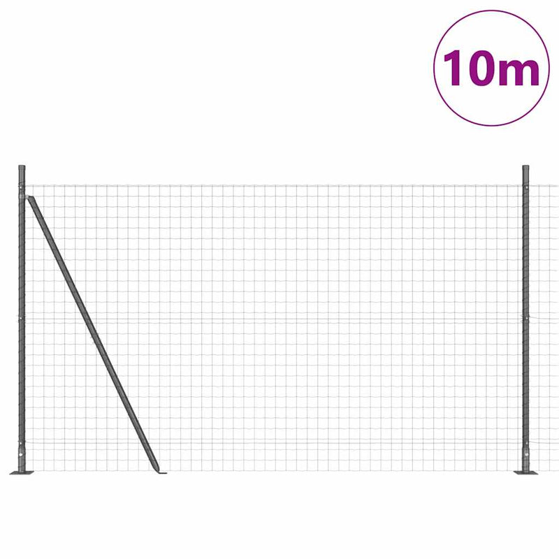 Load image into Gallery viewer, Vidaxl hek met paal grijs 1,5 x 10 m staal en pvc
