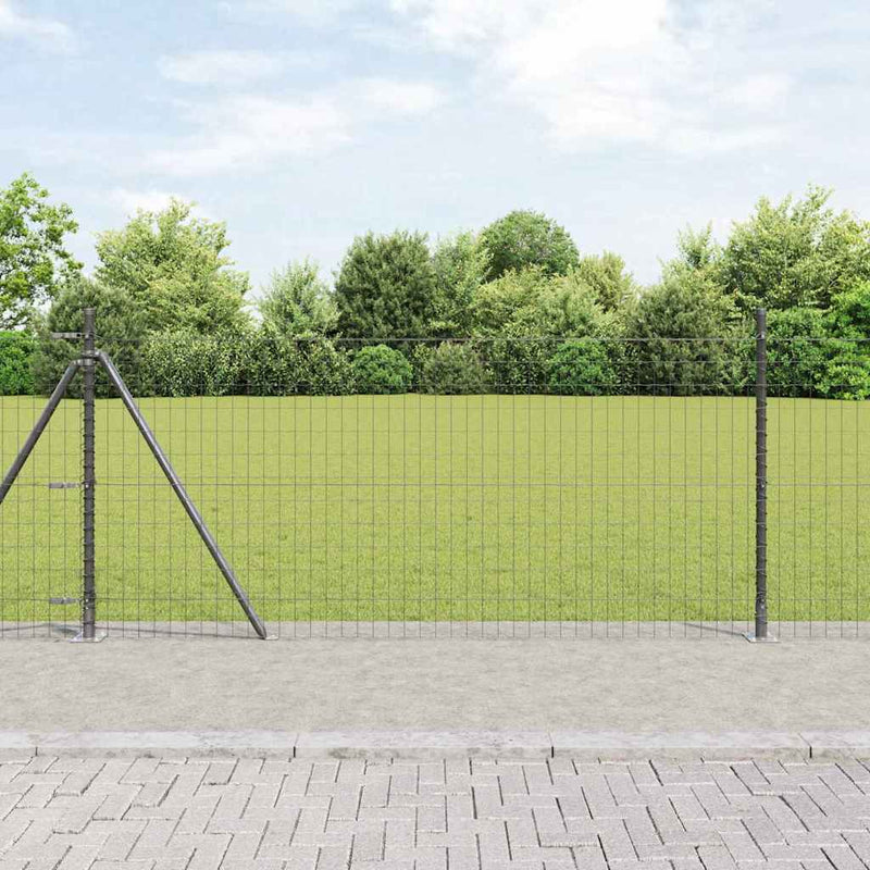 Load image into Gallery viewer, Vidaxl hek met paal grijs 0,8 x 10 m staal en pvc
