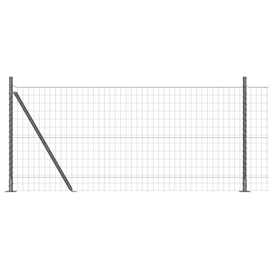 Vidaxl hek met paal grijs 0,8 x 10 m staal en pvc