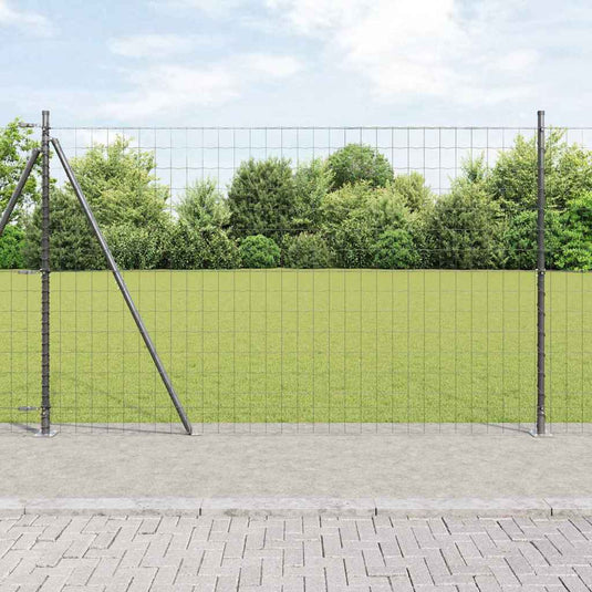 Vidaxl euro-hek met betonnen voetstuk 10 x 1,6 m pvc-coated staal mesh