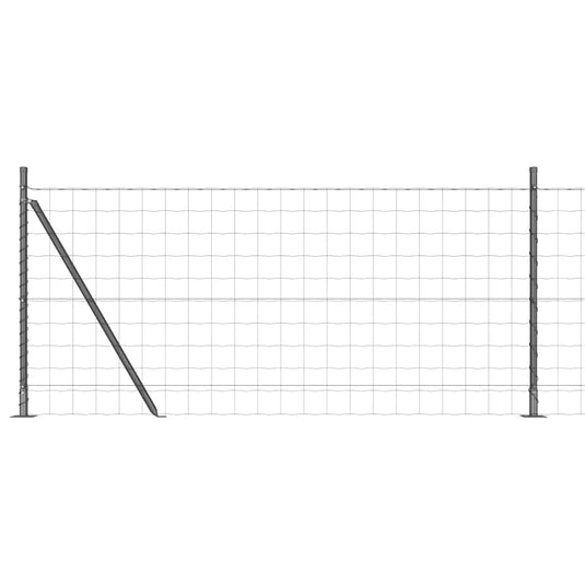 Vidaxl hek met paal grijs 0,8 x 10 m staal