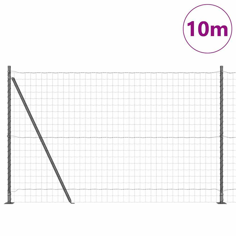Load image into Gallery viewer, Vidaxl hek met paal grijs 1,5 x 10 m staal
