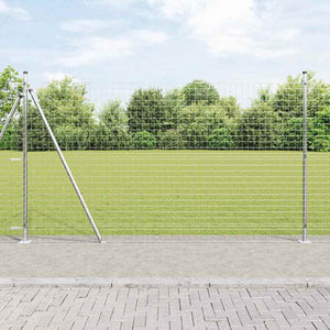 Vidaxl hek met paal zilver 1,4 x 10 m staal