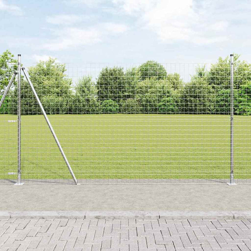 Load image into Gallery viewer, Vidaxl hek met paal zilver 1,4 x 10 m staal
