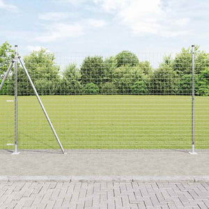 Vidaxl hek met paal zilver 1,6 x 10 m staal