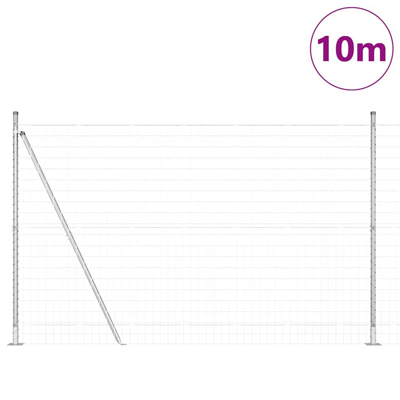 Load image into Gallery viewer, Vidaxl hek met paal zilver 1,4 x 10 m staal

