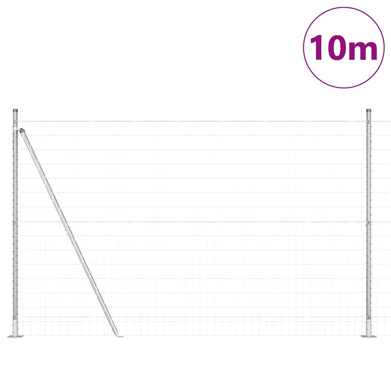 Load image into Gallery viewer, Vidaxl hek met paal zilver 1,4 x 10 m staal
