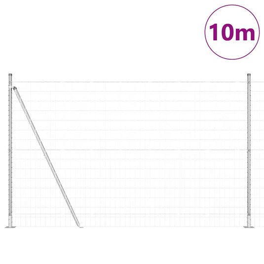 Vidaxl hek met paal zilver 1,4 x 10 m staal