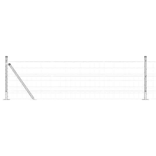 Vidaxl hek met paal zilver 0,6 x 10 m staal