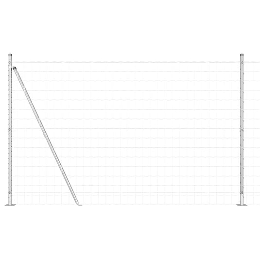 Vidaxl hek met paal zilver 1,5 x 10 m staal