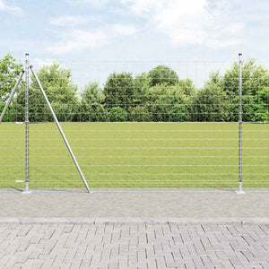 Vidaxl hek met paal zilver 1,4 x 10 m staal