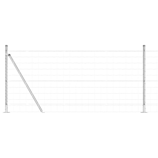 Vidaxl hek met paal zilver 0,8 x 25 m staal